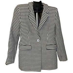 & Other Stories Paris Atelier Manteco Black White Gingham Blazer Women’s Size 8